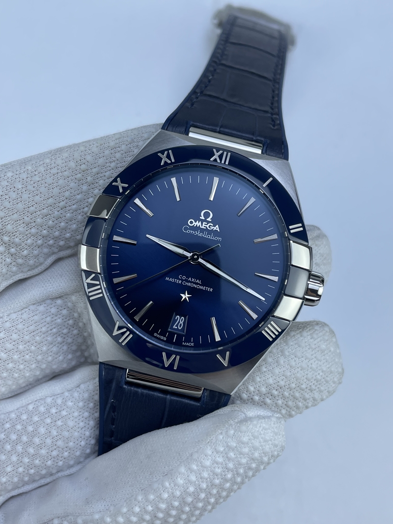 (준비완료/특급배송)NO.3155/VS공장오메가 컨스텔레이션 가죽스트랩 블루