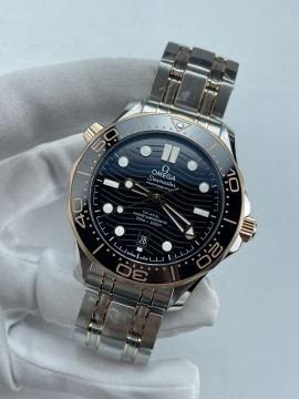 (준비완료/특급배송)NO.3642/VS공장 오메가Seamaster Diver 300M SS/RG VSF 1:1 Best Edition Black Ceramic Black Dial on SS/RG Bracelet VS8800 Super Clone V4
