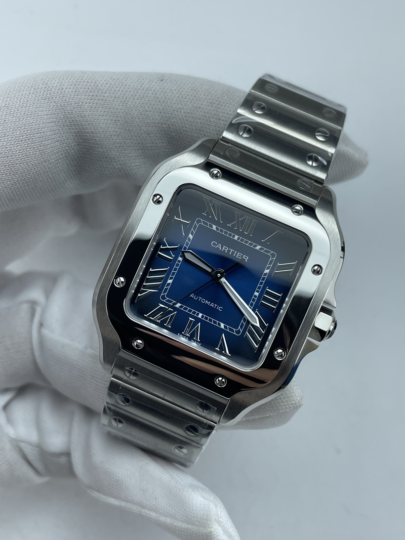 (준비완료/특급배송)NO.3689/BV공장 산토스신형 블루다이얼35미리